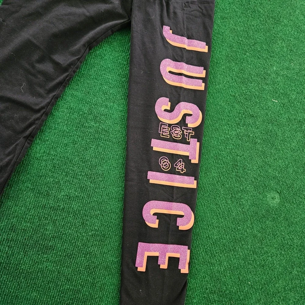 Justice Black Leggings Girls XL 